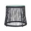 Table d'appoint - Structure en fer texturé et robuste en corde, plateau en verre trempé lisse, patio, facile à nettoyer, H 19,15 po x l 16,15 po, attrait rustique, bien rangé, l 19,2 po de profondeur et 16,15 po de hauteur