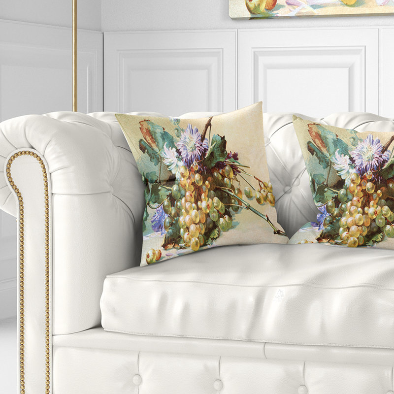 Oreiller floral à fleurs illustrées, 16 po x 1 po, Coussin décoratif