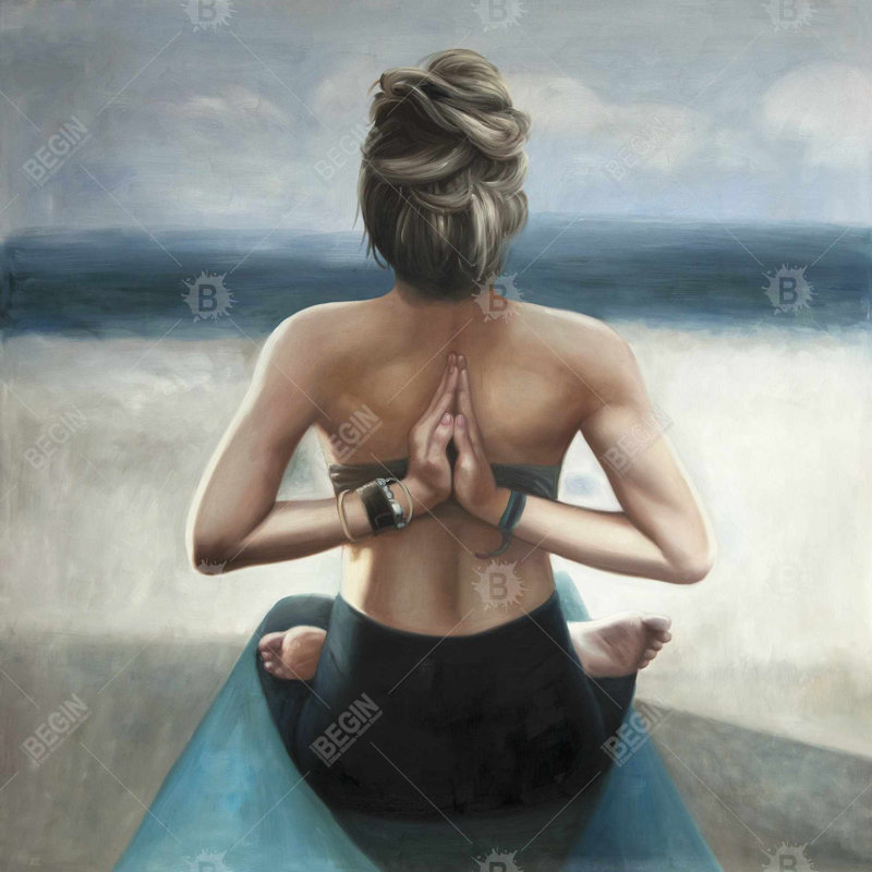 Reverse prayer pose - 16"x16" Throw pillow cover - Poly twill - Print on demand
