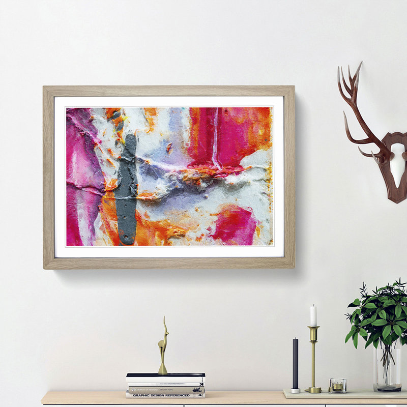 Abstract Vol.469 by S.Johnson - Framed Print, 24cm H x 33cm W x 2cm D, Oak Framed