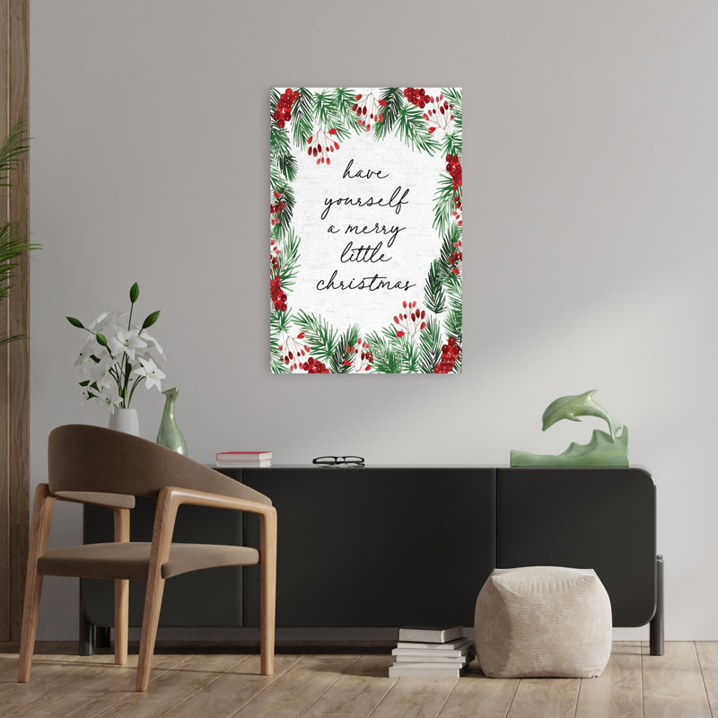 Art contemporain pin «Merry Little Christmas», H 36 po x l 24 po