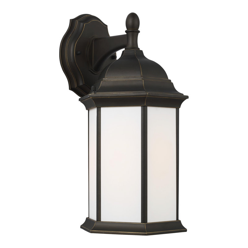 Sevier Medium One Light Downlight Outdoor Wall Lantern from Generation Lighting , No, Antique Bronze with Frosted Shade