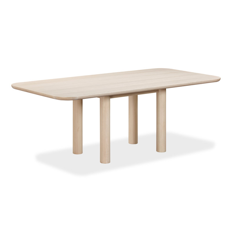 Morenci Ash Wood Rectangular Dining Table In White Sand