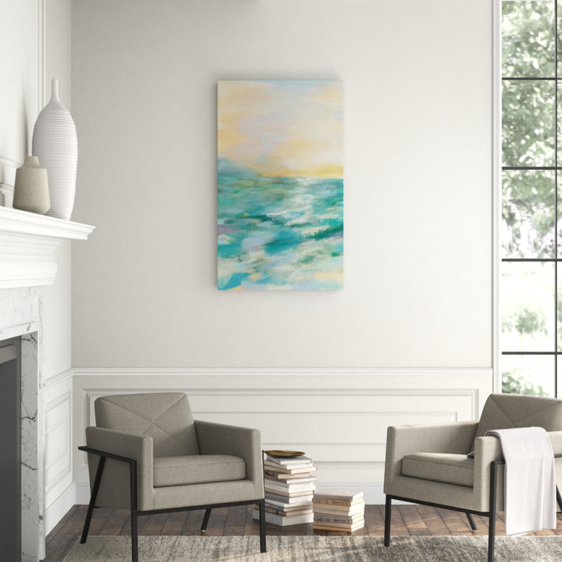 Ocean Sunshine I Painting by Sara Brown, 50" H x 30" W, Glass Coat