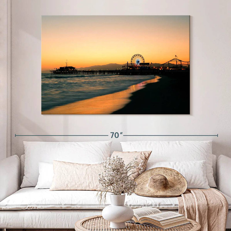 Plage de Kerner Santa Monica au coucher du soleil, H 34 po x l 51 po
