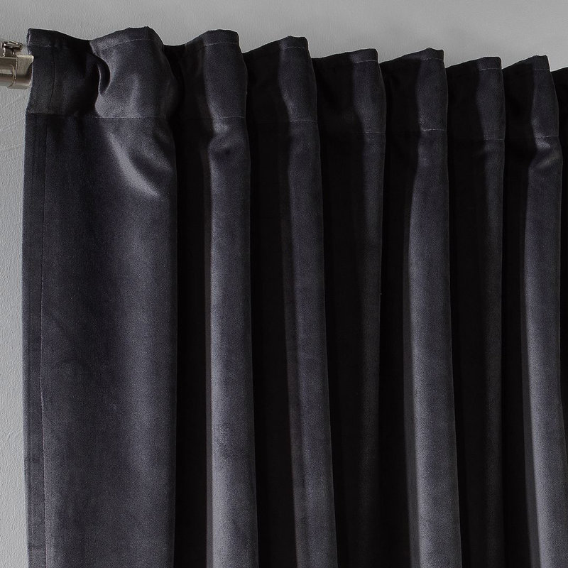 Soft Touch Velvet Kitchen Valance, Dark Grey, 90 W x 60 D cm