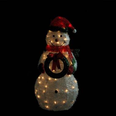 Christmas Glimmer Mini Snowman Polyresin Tinsel Tree Ma1075, Size: 4 H x 2 W x 2 D, Beige