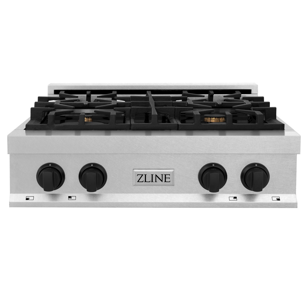 ZLINE Autograph Edition 30 in. Legacy Gas Rangetop with 4 Burners in Satin Steel with Accents ZLINE Appliance 