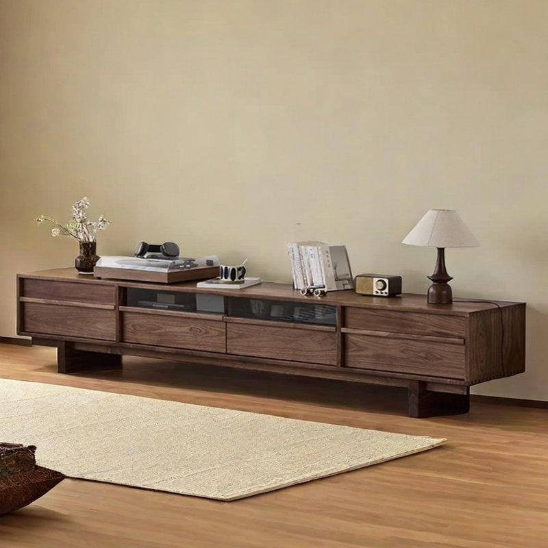 Retro design solid wood TV cabinet