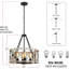 Lustre de style campagnard D19 ", luminaire de salle à manger réglable à 4 lumières pour îlot de cuisine, luminaires suspendus rustiques, chêne noir et blanc-131454582