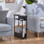 Industrial Rustic 3 Tier Side Table With Magazine Rack-113373618