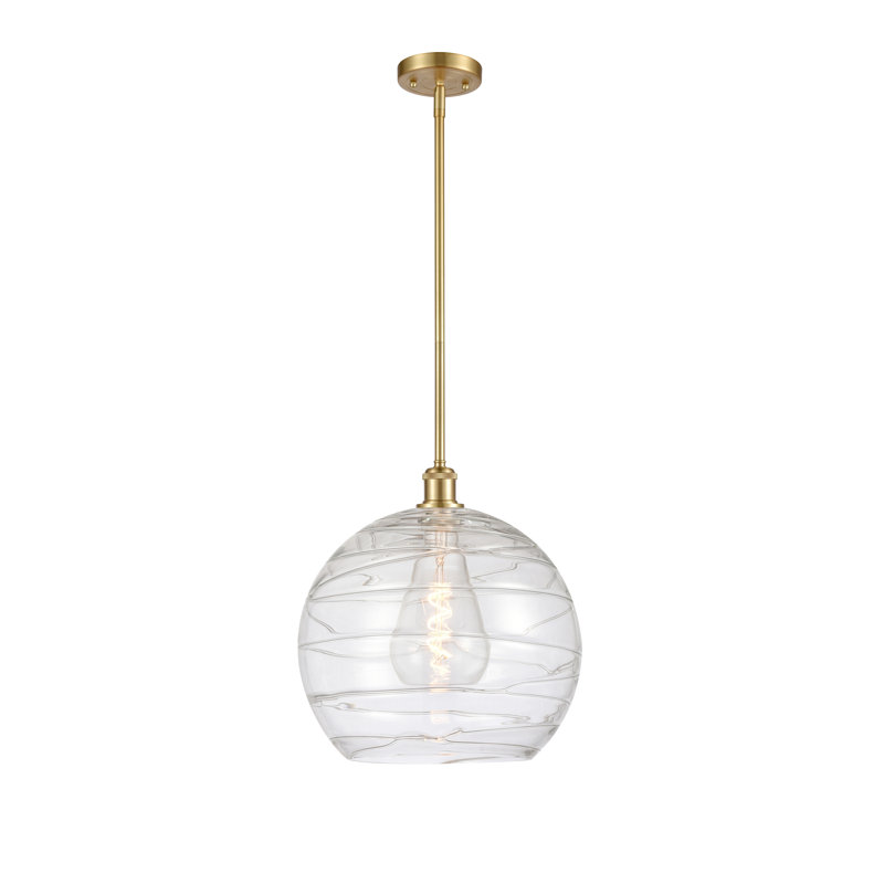 Luminaire suspendu sphérique 1 lumière Cindi, Oui, Or satiné, Transparent