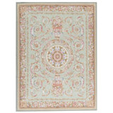 Hand-Knotted High-Quality Green and Brown Area Rug