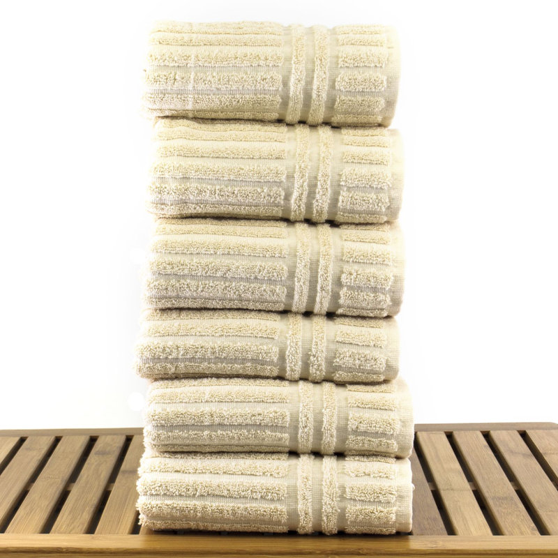 Ensemble 6 serviettes de bain en coton à 100% de cyprès, Kaki