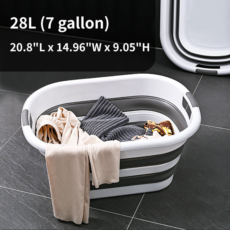 Panier à linge avec poignées Georgina, Petit (H 14,96 po x l 20,8 po x P 9,05 po)