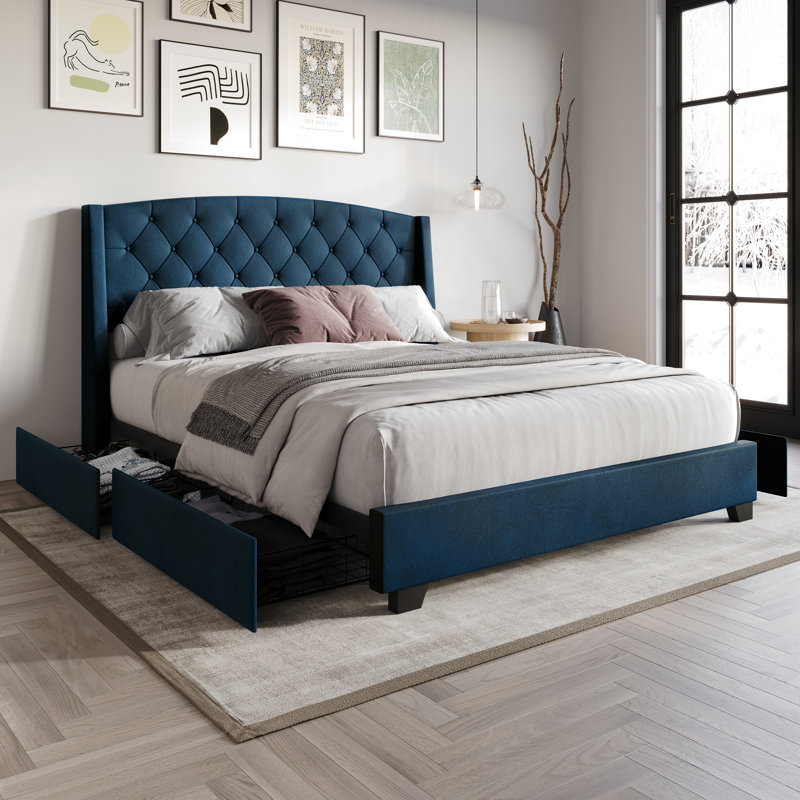 Chambre à coucher 1 pièce Laksha, Bleu, Grand