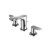 Double Handle Bathroom Faucet with Drain Assembly