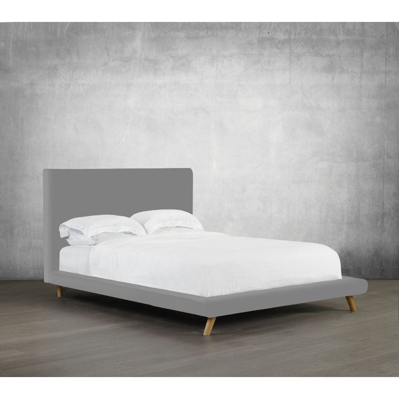 Lit plateforme tapissier Brownell, Grand, Platine