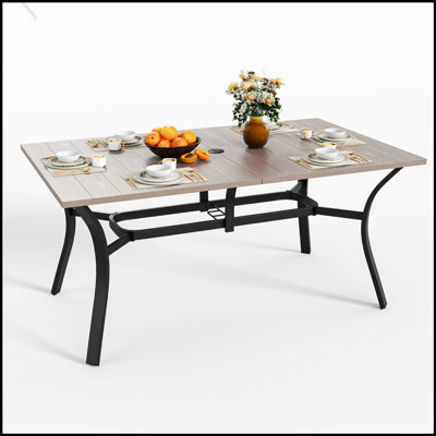 Industrial Farmhouse Desk with Umbrella Hole, 37\