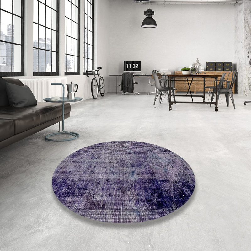 Tapis abstrait à motif abstrait moderne, Rond 6 pi