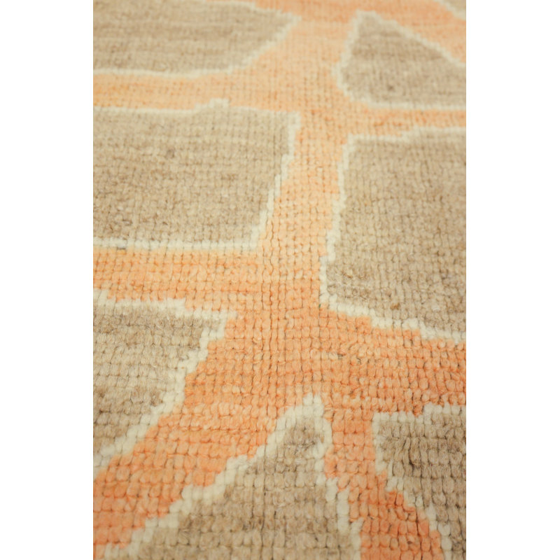 Tapis orange en laine rectangulaire unique 9 pi 2 po x 12 pi 2 po Oushak Rugs