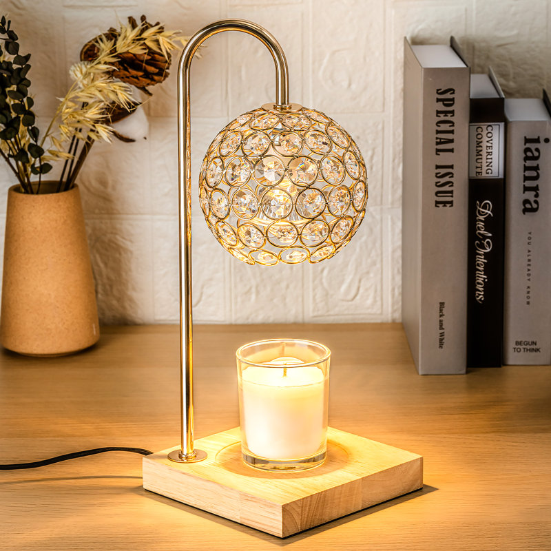 Candle Warmer Lamp with Timer, Dimmable, Adjustable Height - Electric Top Down Melting for All Jar Candles - Home Decor Wax Melter Light (Includes 2 Halogen Bulbs)
