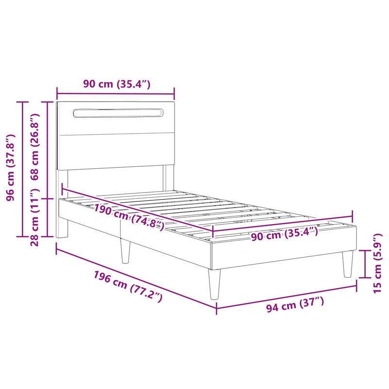 Bed, Single (3'), Black