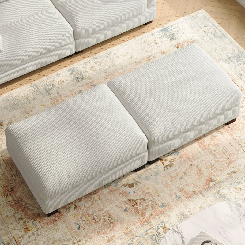 Maelina 110.7Cm Wide Square Standard Ottoman, Beige