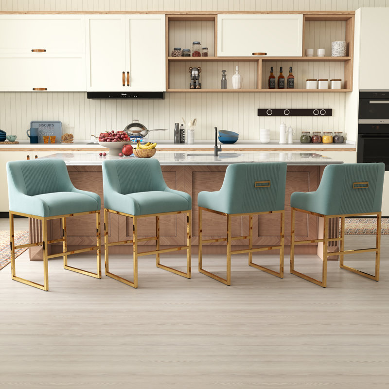 Tabouret de comptoir 26 po Zanthia, Vert menthe, 4