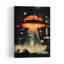 Galactic Arrival Abstract Retro Landscape Nature Wall Art Print 1 Piece Wrapped Canvas Wall Art-756163836