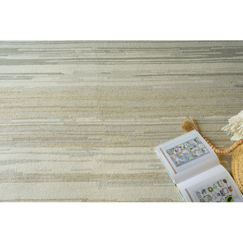 Acacia Hand Tufted New Zealand Wool Gray/Ivory Area Rug, 14'X18'