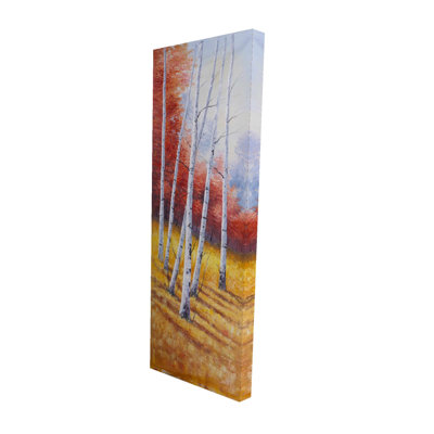 Fall Landscape with Birches - Trees Office Canvas Art Decor