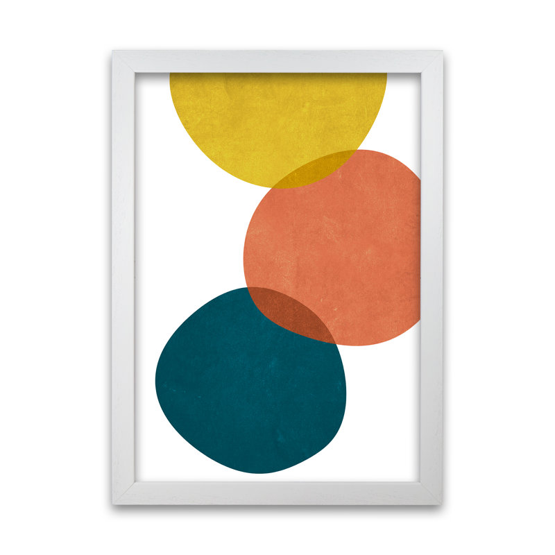 Abstract Shapes B - Print, White Frame, 59cm H x 42cm W x 3cm D