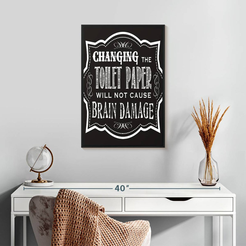 Changer le papier hygiénique, Cadre flottant noir, 17 po x 25 po