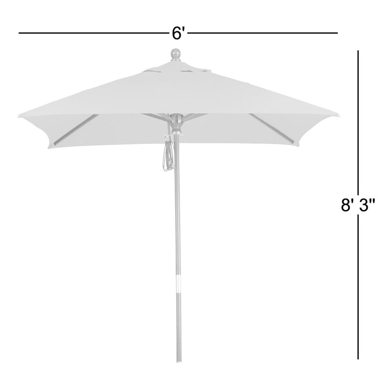 Parasol de marché carré 6 pi Yaritza, Toile bleu marine Sunbrella®