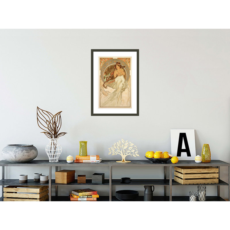 The Arts: Music (1898) by Alphonse Mucha -Framed Giclee Print, 29.5" H x 21.17" W