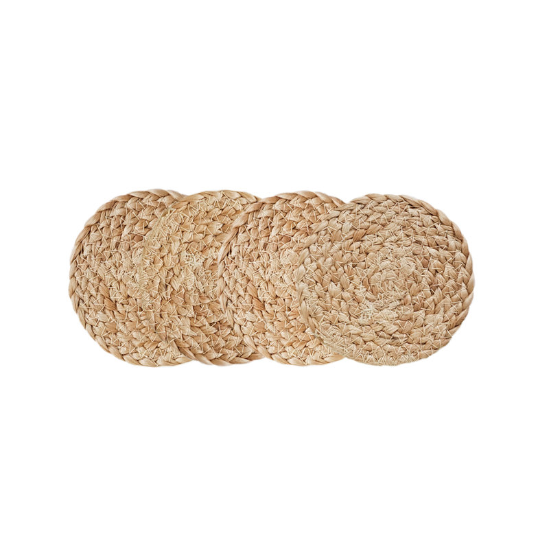 KATA Jute Round 4 Piece Coaster Set
