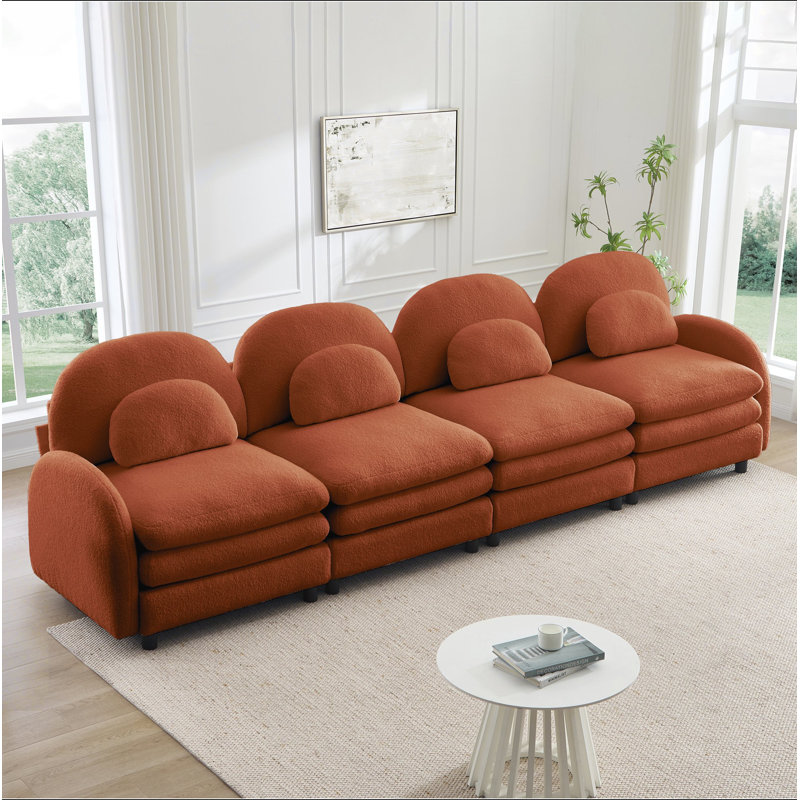 Canapé 4 places Teddy, Orange Teddy