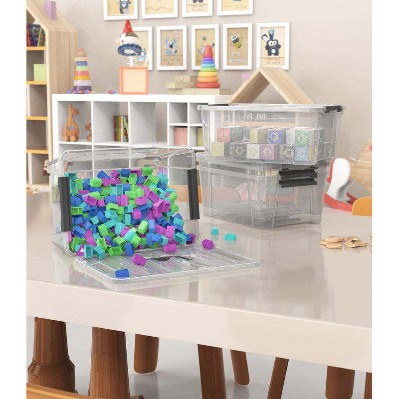 Clear Stackable Plastic Storage Bins with Lids, 5-Litre, 6-Pack