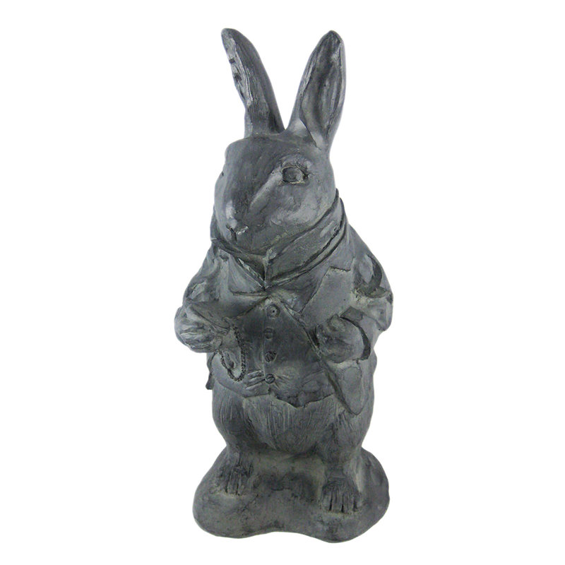 White Resin Rabbit Garden Statue for Indoor/Outdoor Use
