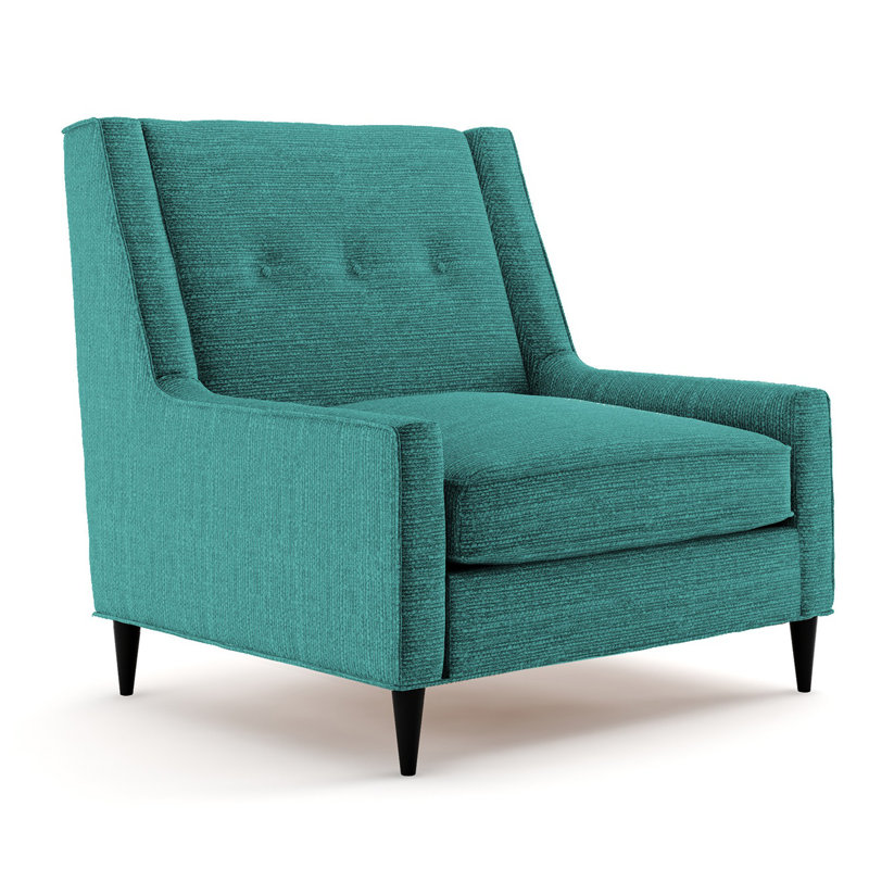 Augusta Plaza Upholstered Armchair, Turquoise
