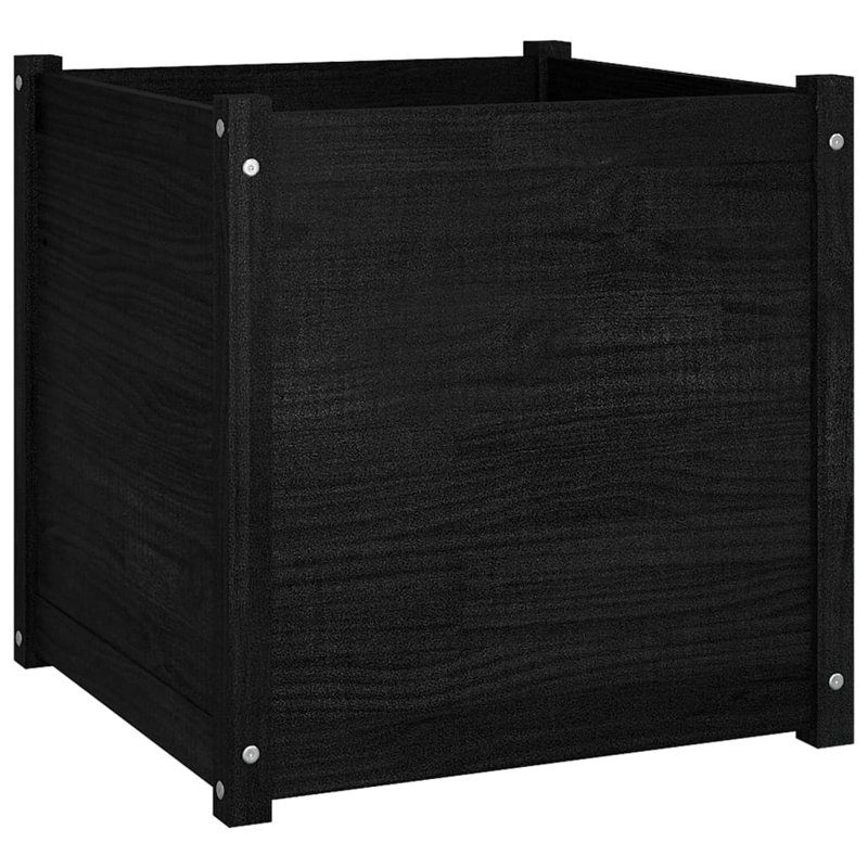 Boite à fleurs en boites, H 23,6 po x l 23,6 po x P 23,6 po, Noir