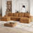 136" Modular Sectional Sofa with Deep Seat, U-Shaped Cloud Couch for Living Room, 4-Seater Compression Boneless Sofa with 2 Ottomans, Flexible Combination Modern Upholstery Sofa, No Assembly Required, Orange-1208589326