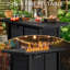 43" Outdoor Propane Fire Pit Table with Lava Rocks