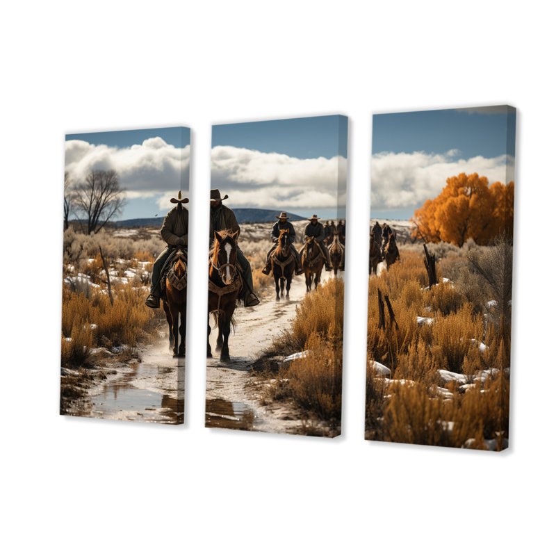 Reproduction de souvenirs sur toile, Western Western, H 28 po x l 36 po x P 1 po