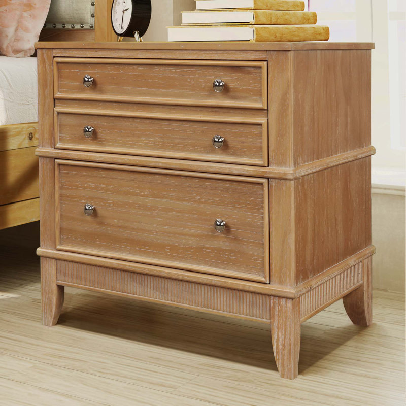 Commode décorative 3 tiroirs Miyonna, Naturel