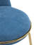 Tabouret de bar rembourré en métal doré avec revêtement bleu (ensemble de 2)