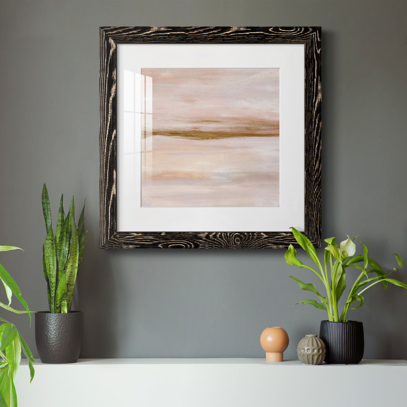 Impression encadrée Golden Horizon I-Premium - prête à être accrochée, H 31,5 po x l 31,5 po x P 1,5 po, Blanc