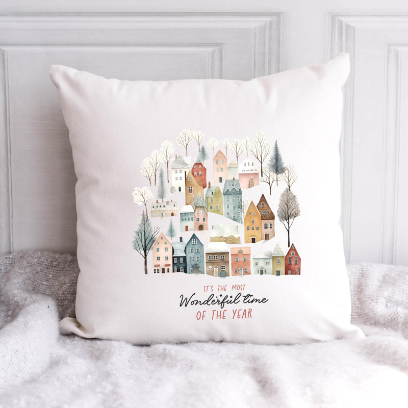 Coussin décoratif en polyester 09_CozyChristmas, 20 po x 20 po