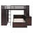 Hasel L Shaped Bunk Bed with Desk, Bookcase and Wardrobe-633294467-665475078